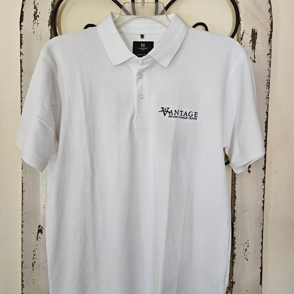 Nimbus Brand Polo Shirt Men's XL White Stretch Deluxe